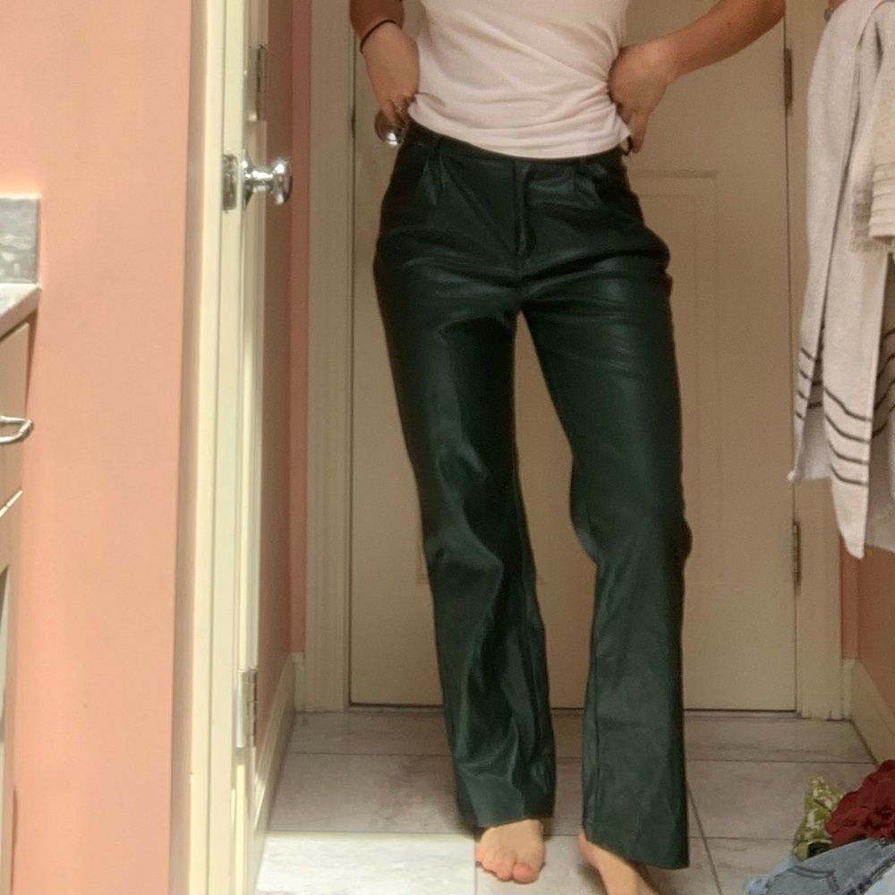 Green Leather pants from Verge Girl